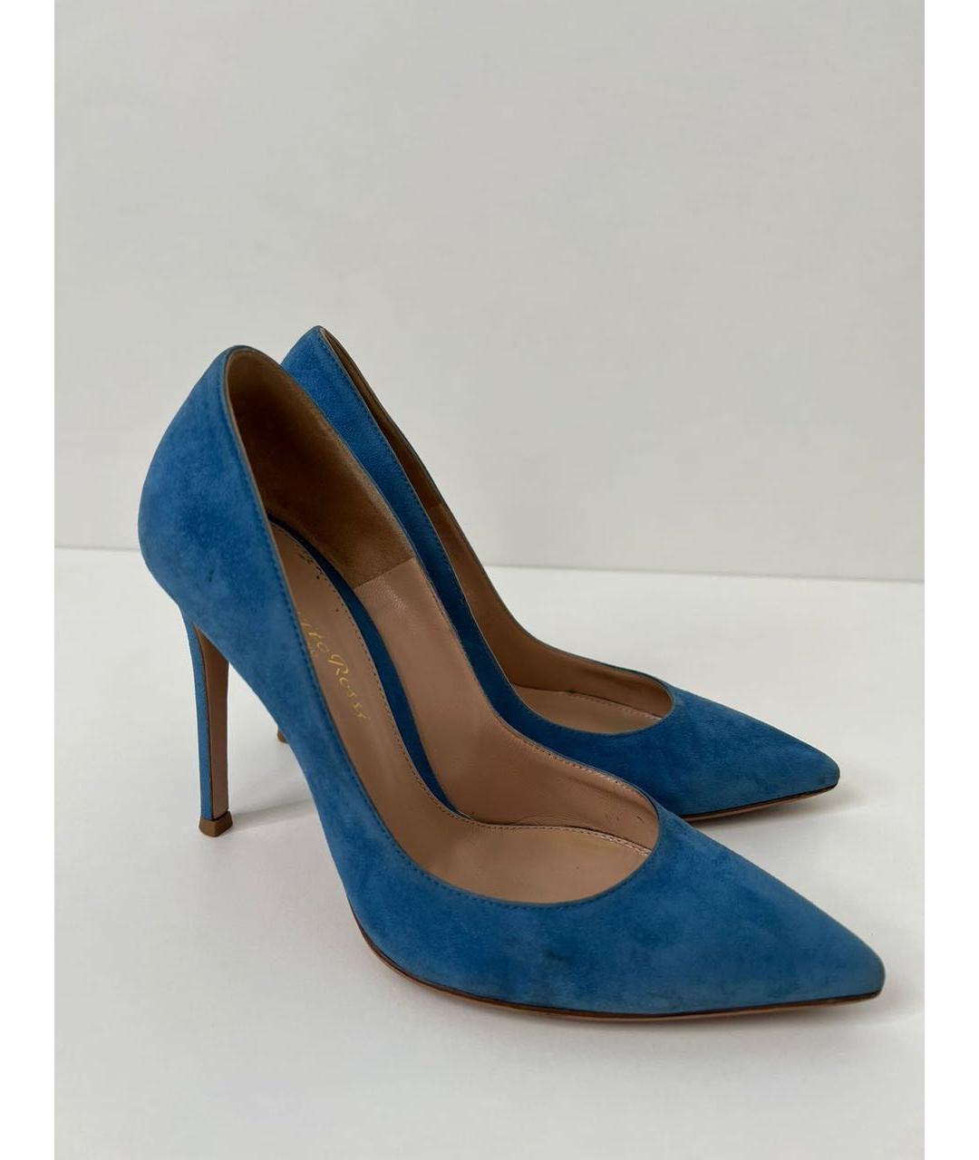 GIANVITO ROSSI Голубые замшевые туфли, фото 9