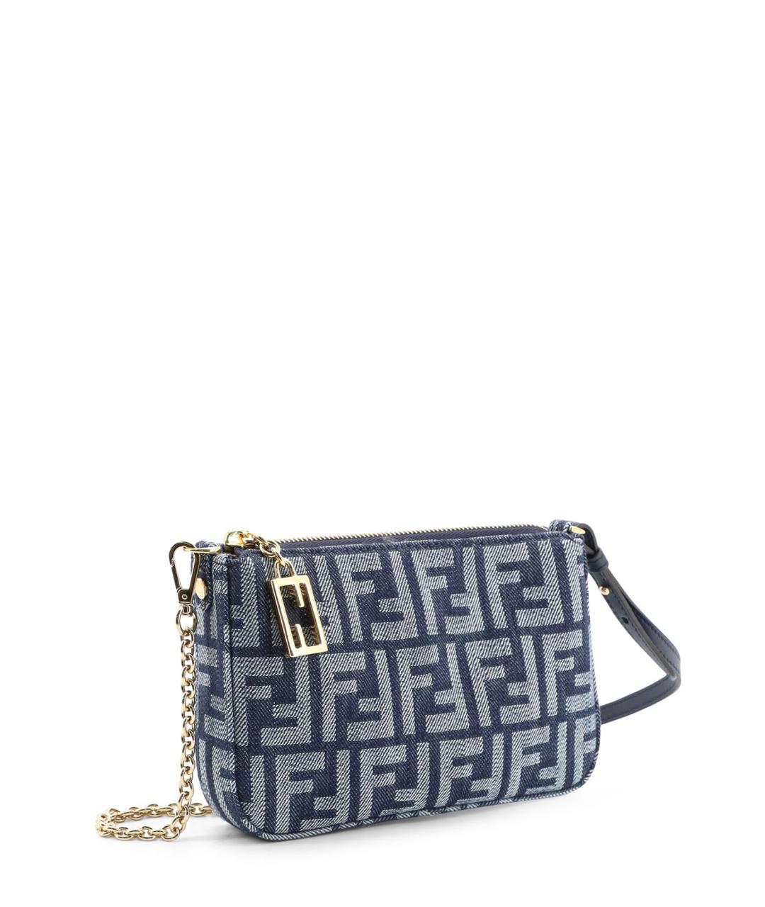 FENDI Синяя тканевая сумка через плечо, фото 3