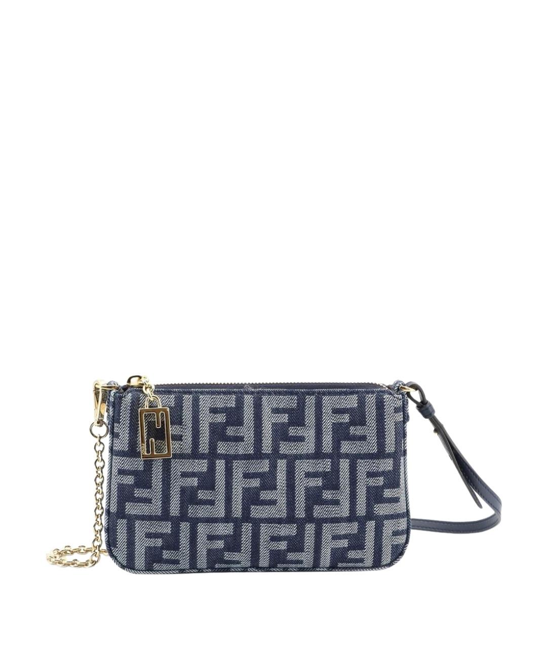 FENDI Синяя тканевая сумка через плечо, фото 1