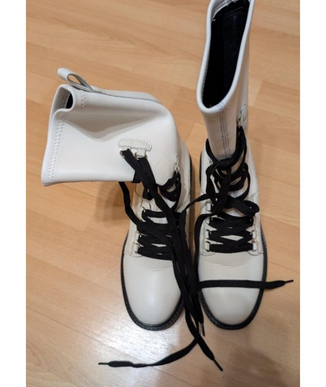 TWIN-SET Белые кожаные ботинки, фото 4