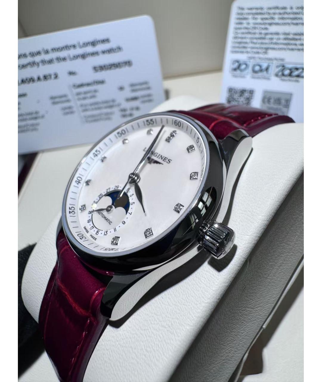 LONGINES Красные часы, фото 3