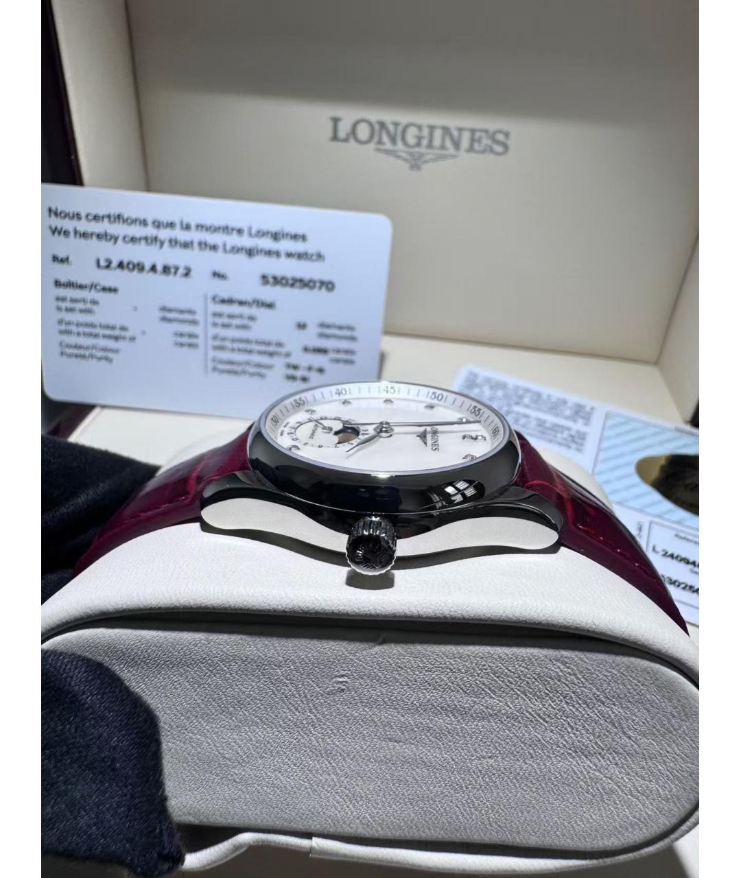 LONGINES Красные часы, фото 4
