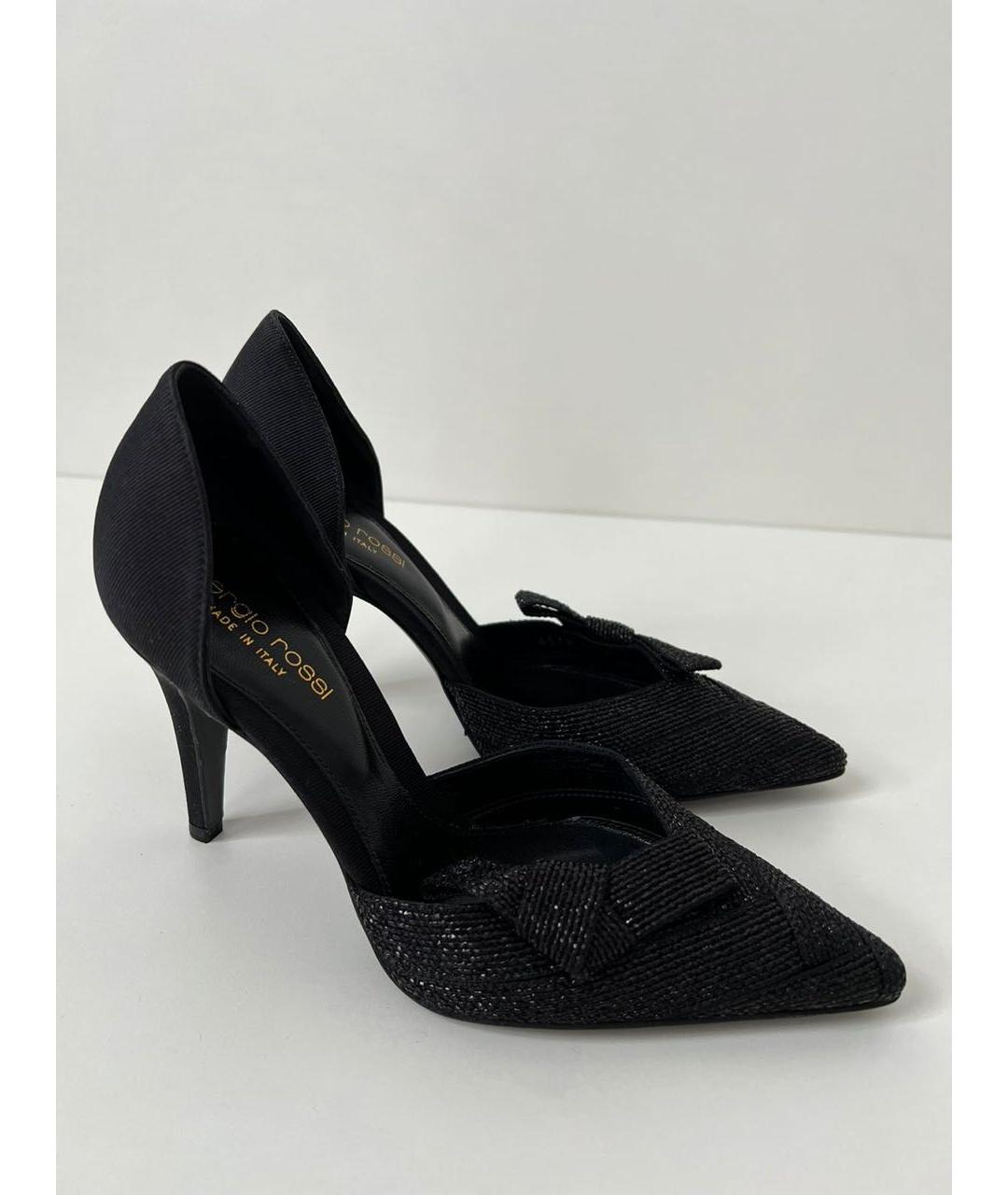 SERGIO ROSSI Черные лодочки на низком каблуке, фото 7