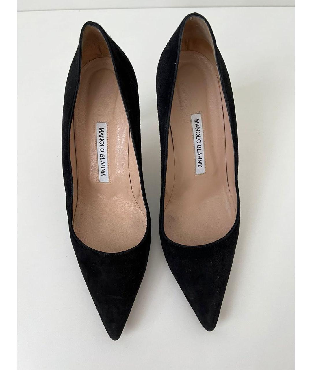 MANOLO BLAHNIK Черные замшевые туфли, фото 2