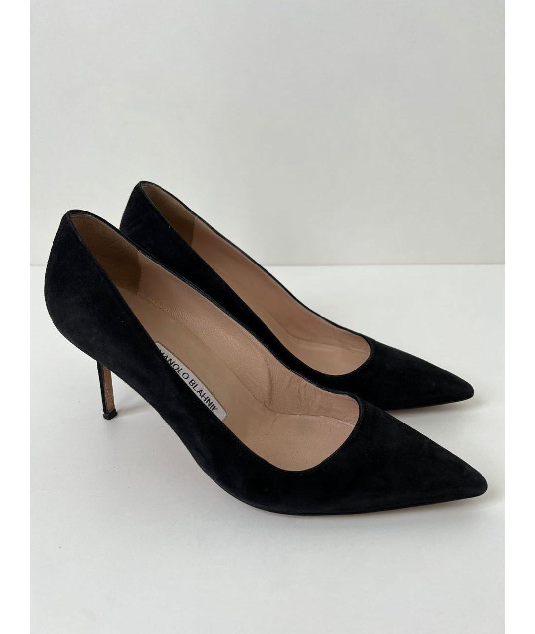 MANOLO BLAHNIK Черные замшевые туфли, фото 9