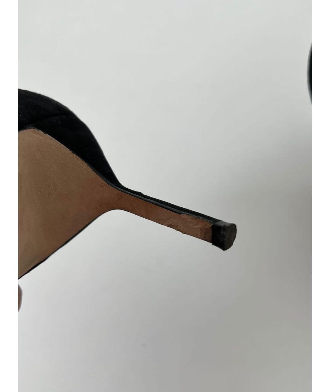 MANOLO BLAHNIK Черные замшевые туфли, фото 7