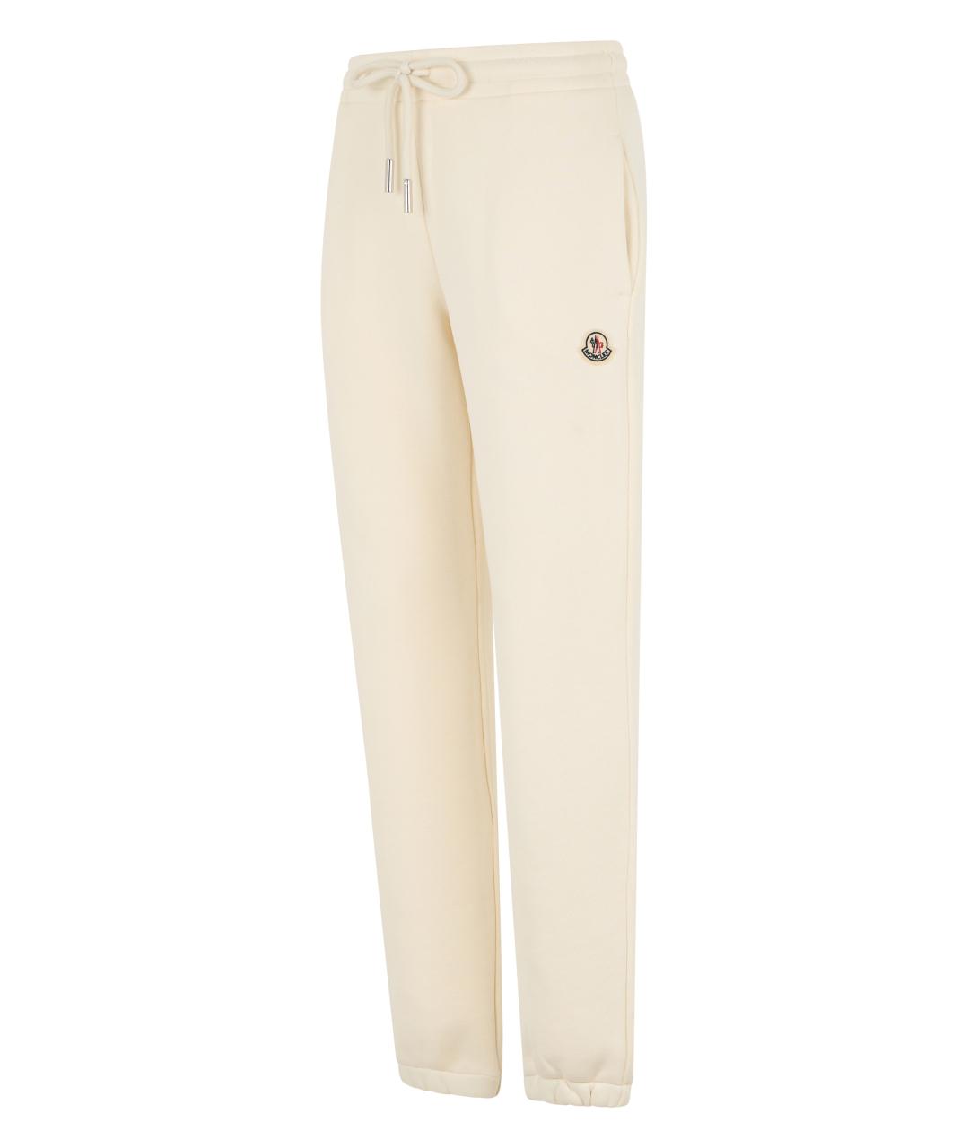 MONCLER Бежевые хлопковые спортивные брюки и шорты, фото 3