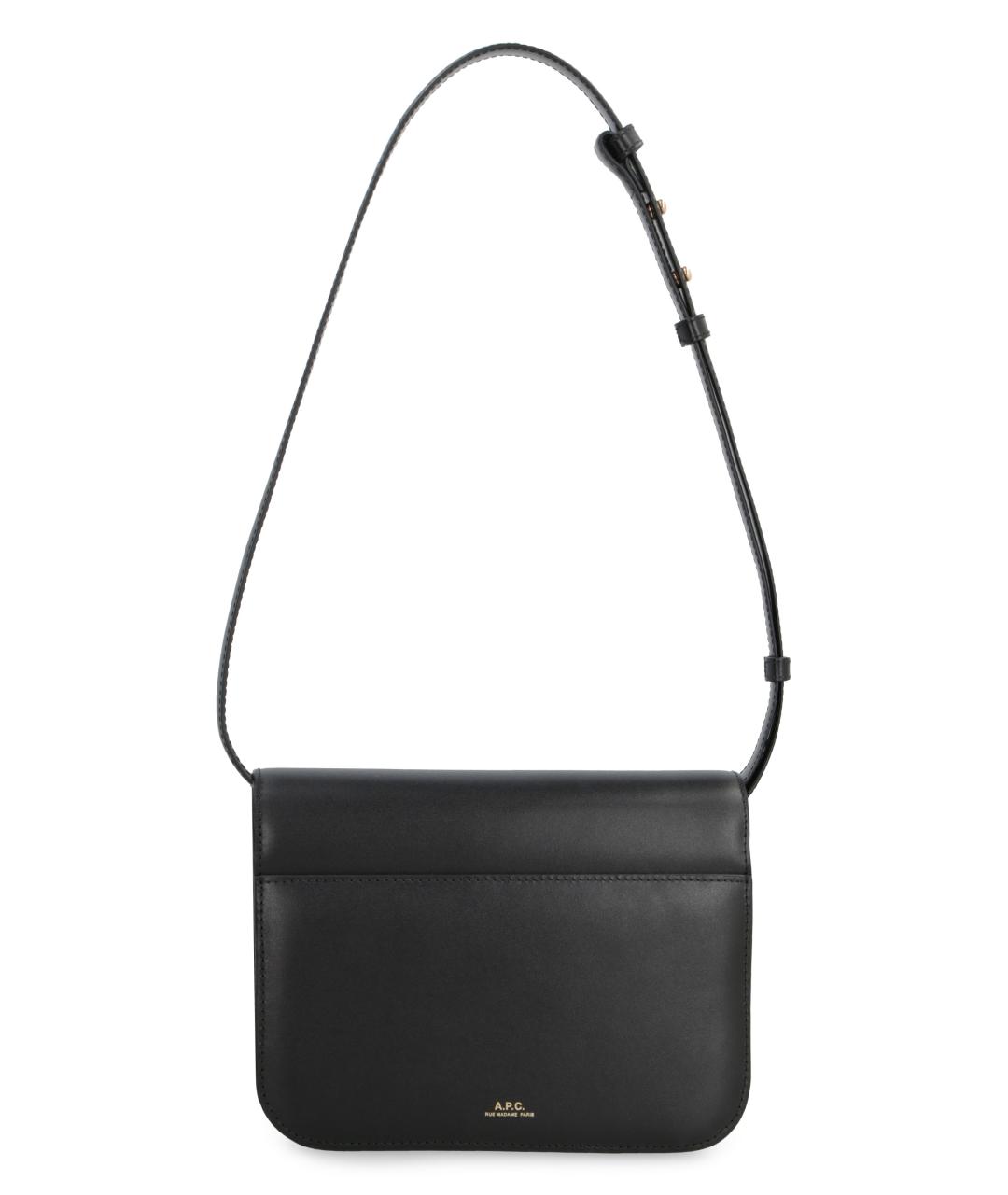 A.P.C. Черная кожаная сумка через плечо, фото 3