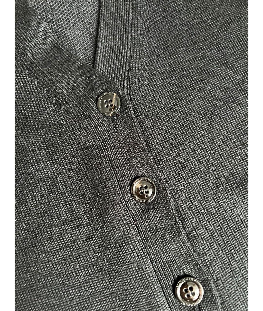 BURBERRY Черный шерстяной кардиган, фото 4