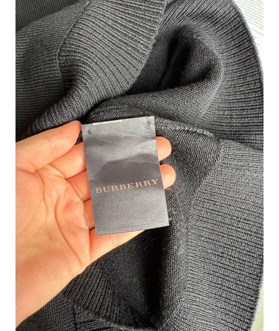 BURBERRY Черный шерстяной кардиган, фото 6