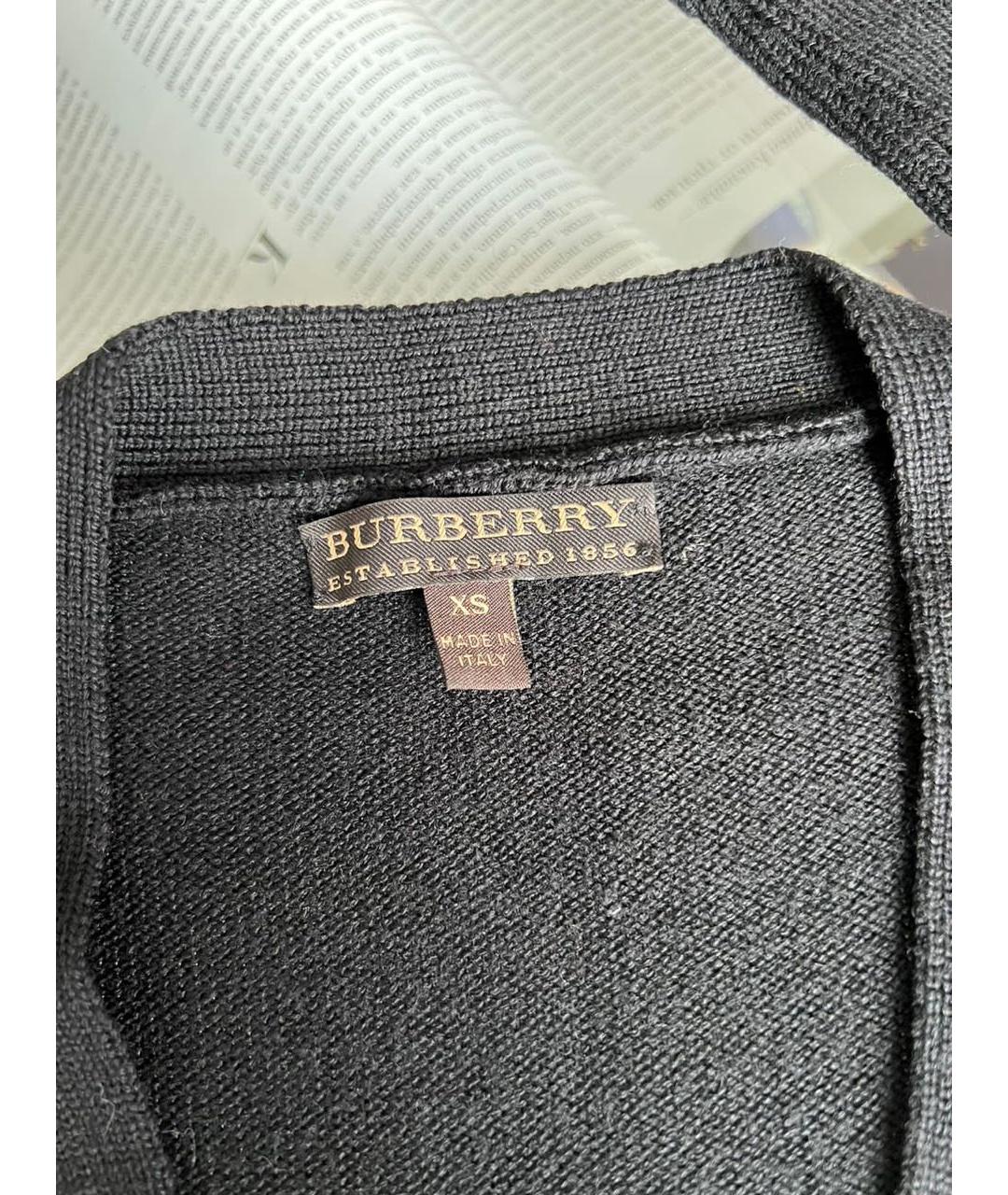 BURBERRY Черный шерстяной кардиган, фото 3