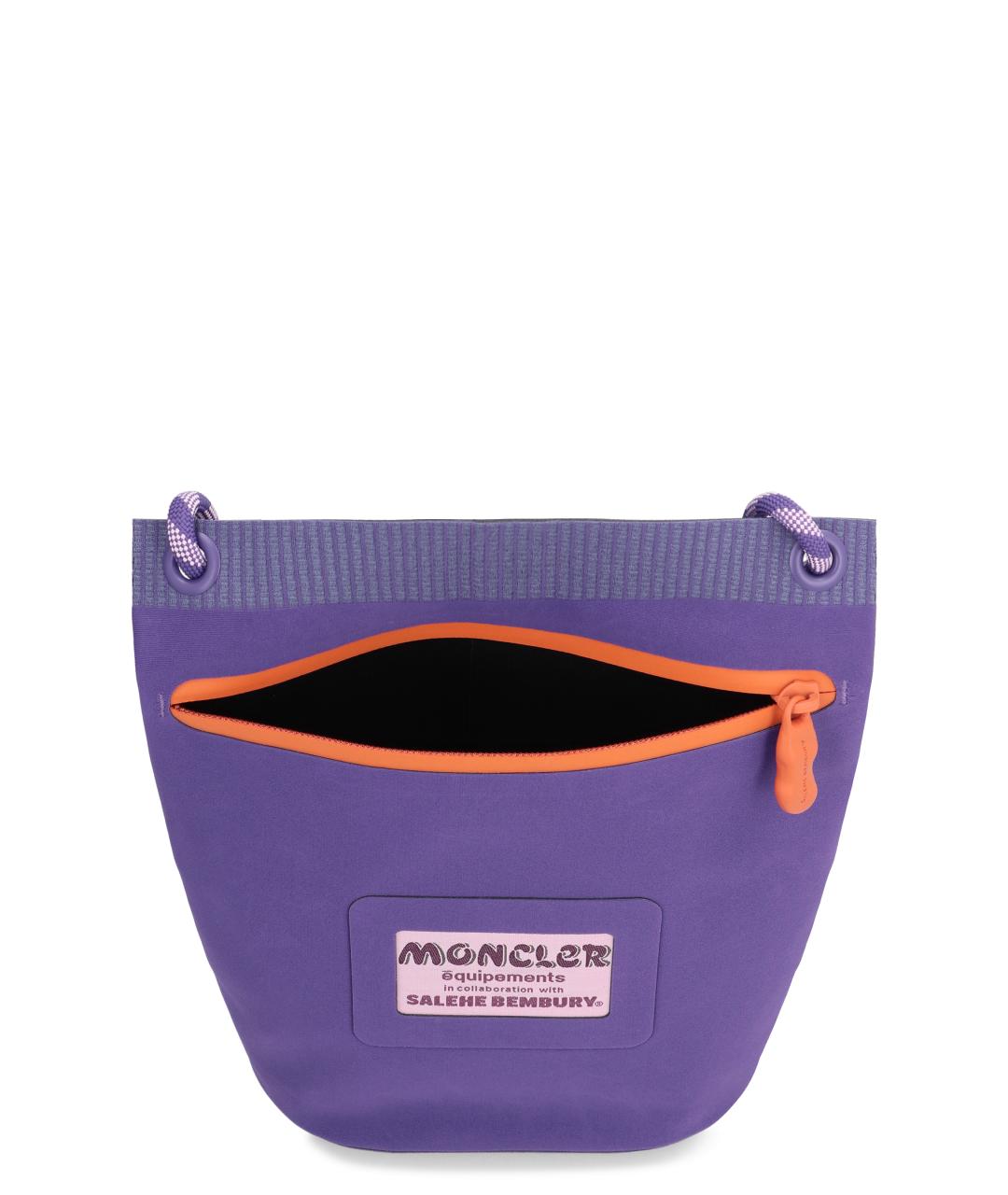 MONCLER Фиолетовая синтетическая сумка на плечо, фото 5