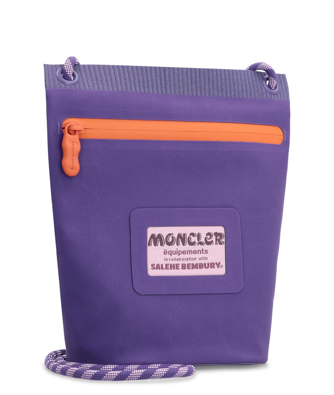 MONCLER Фиолетовая синтетическая сумка на плечо, фото 2