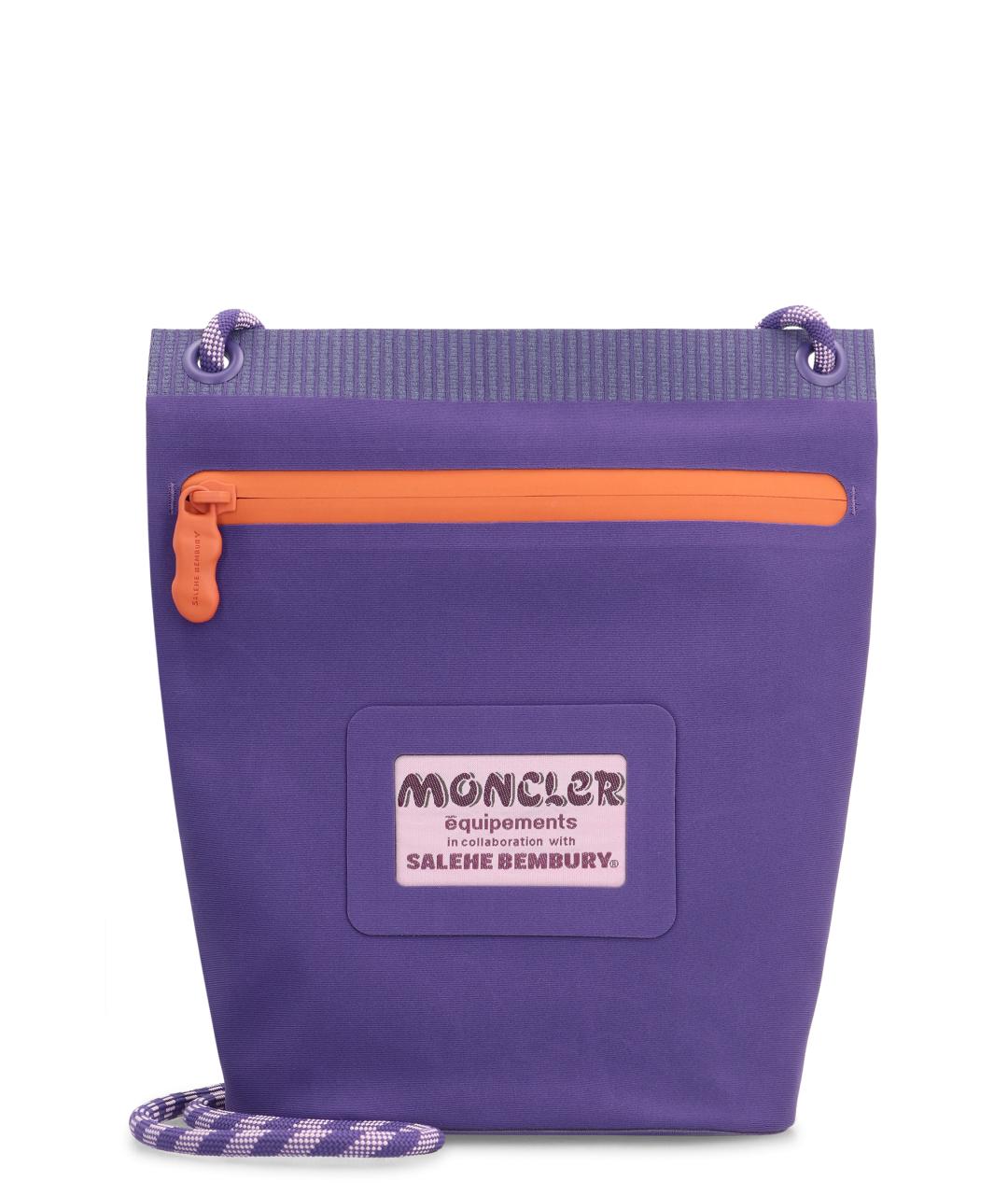 MONCLER Фиолетовая синтетическая сумка на плечо, фото 1