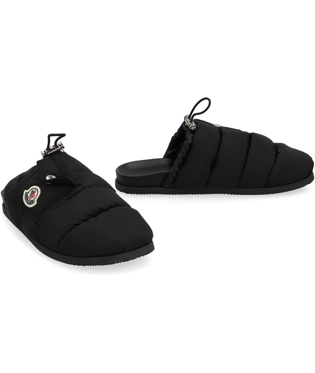 MONCLER Черные резиновые шлепанцы, фото 3