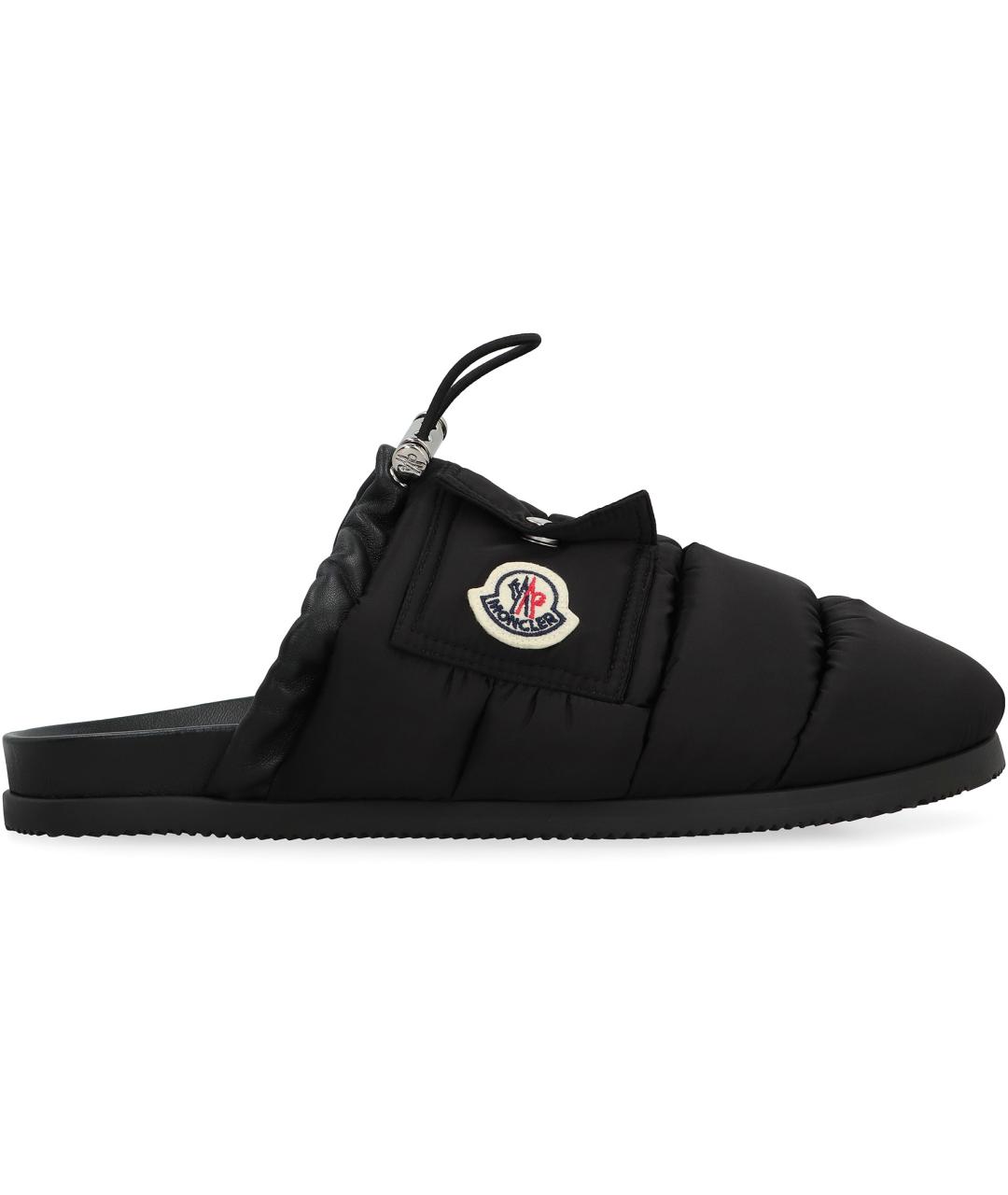 MONCLER Черные резиновые шлепанцы, фото 2