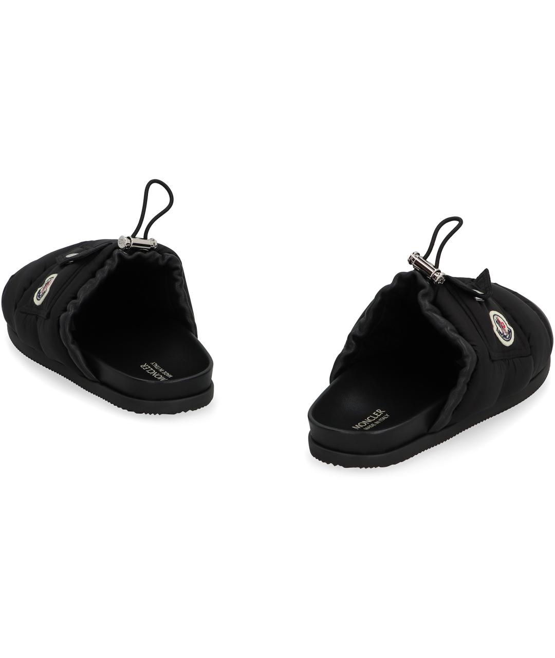 MONCLER Черные резиновые шлепанцы, фото 4