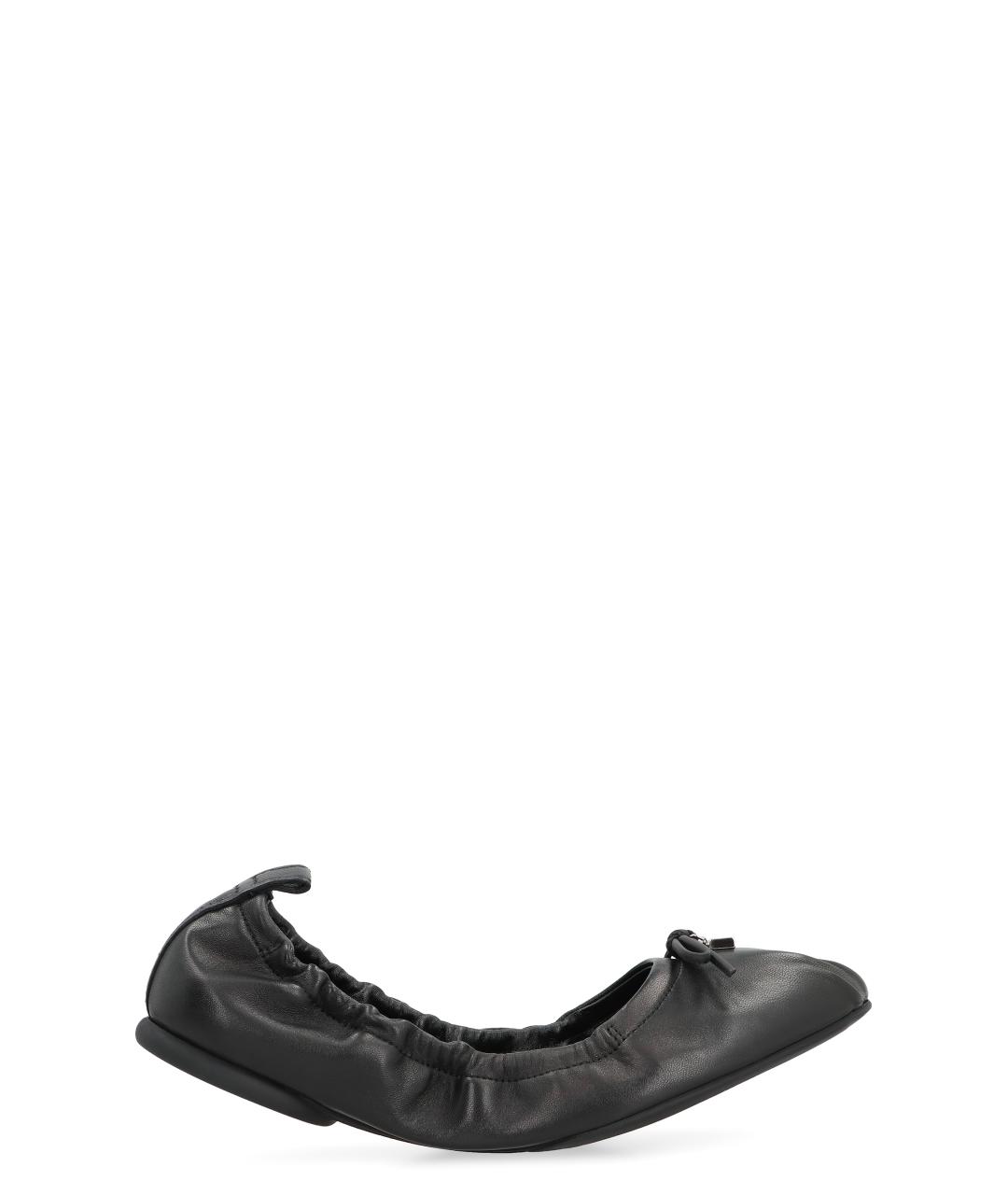 HOGAN Черные кожаные балетки, фото 1