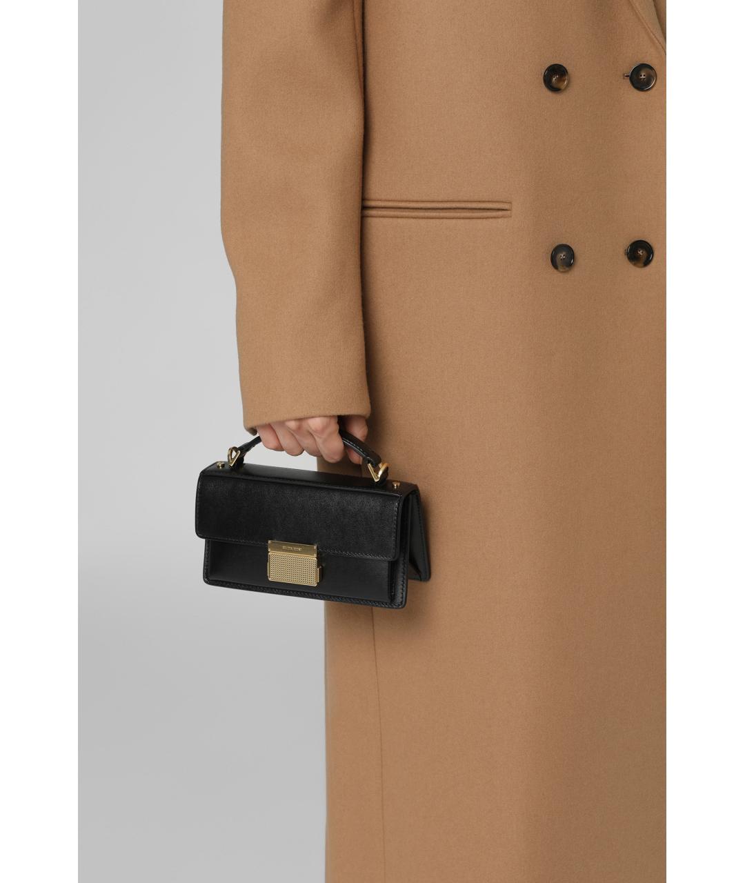 GOLDEN GOOSE DELUXE BRAND Черная кожаная сумка с короткими ручками, фото 7