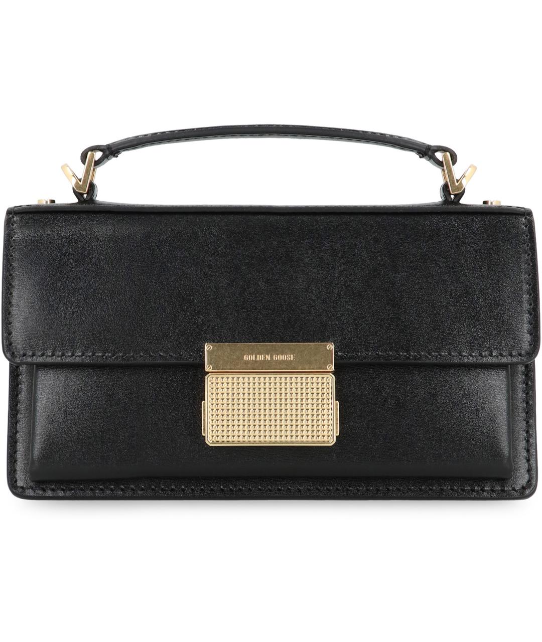 GOLDEN GOOSE DELUXE BRAND Черная кожаная сумка с короткими ручками, фото 2