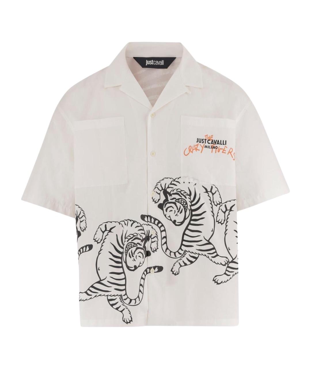 JUST CAVALLI Белая хлопковая кэжуал рубашка, фото 1