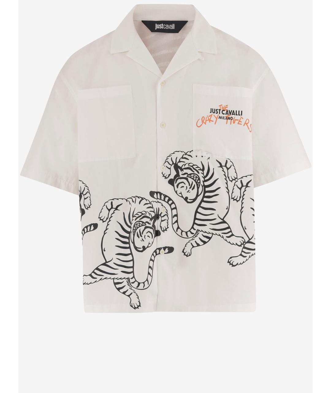JUST CAVALLI Белая хлопковая кэжуал рубашка, фото 4