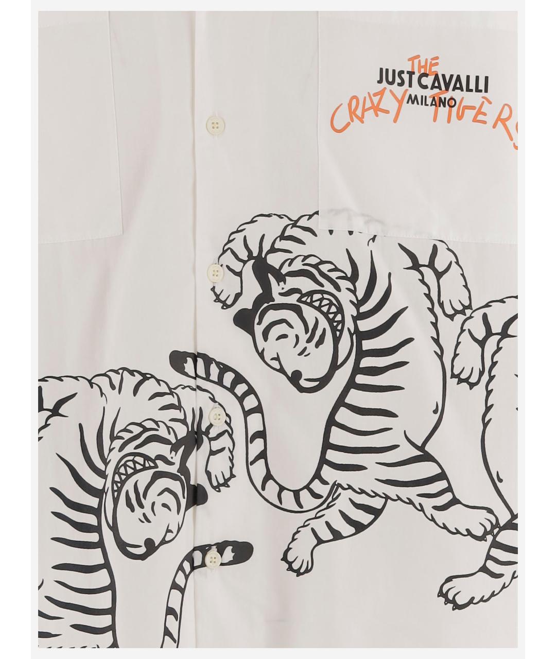 JUST CAVALLI Белая хлопковая кэжуал рубашка, фото 3