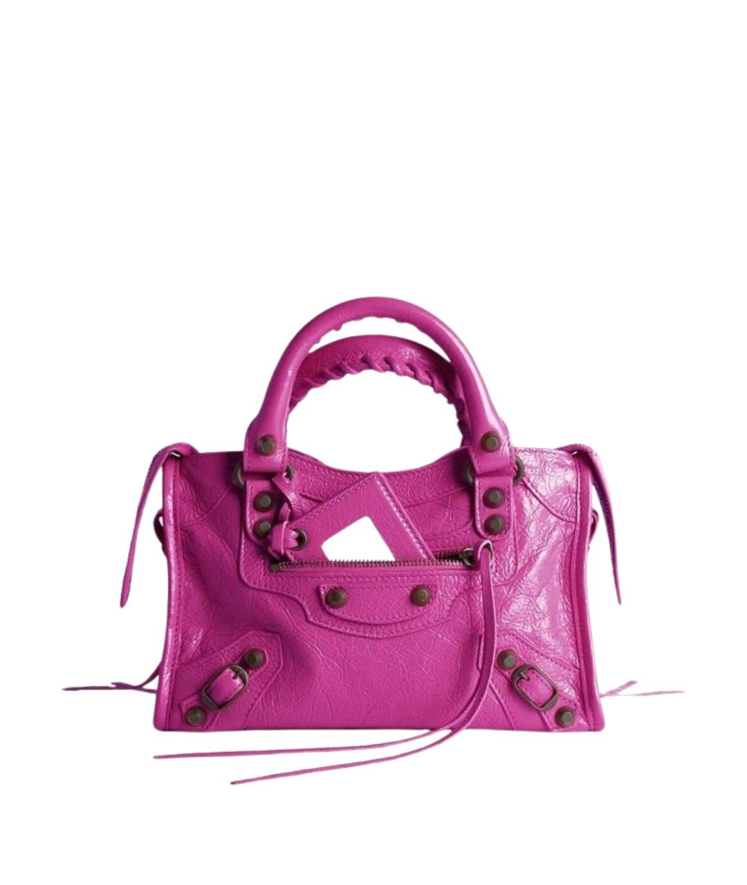 BALENCIAGA Фуксия кожаная сумка с короткими ручками, фото 1