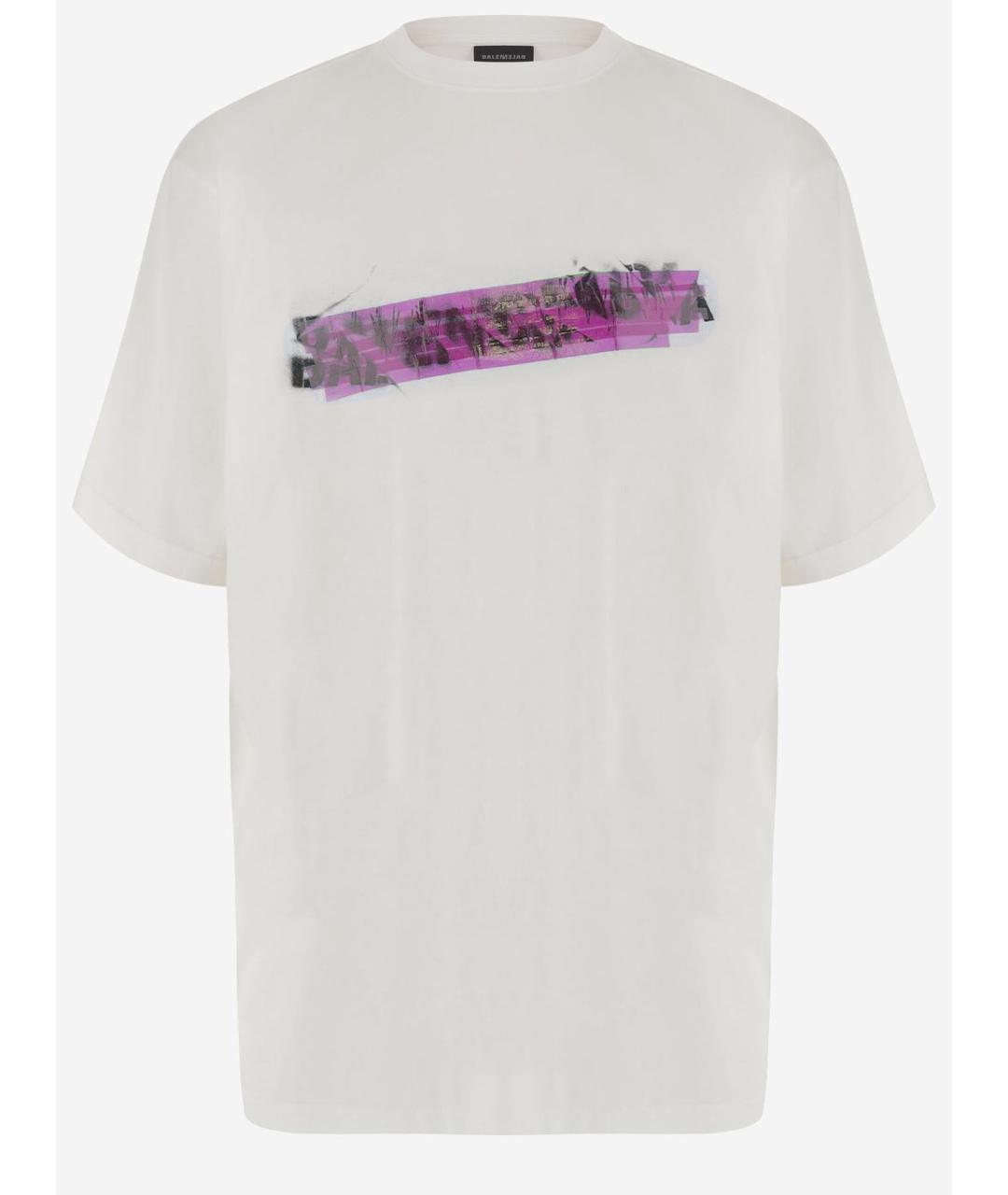 BALENCIAGA Белая хлопковая футболка, фото 4