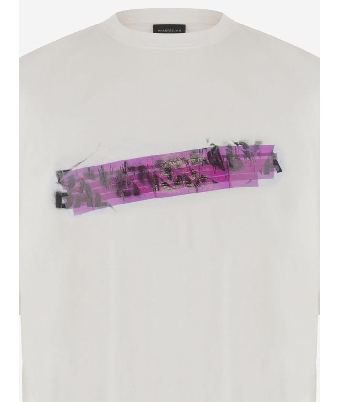 BALENCIAGA Белая хлопковая футболка, фото 3