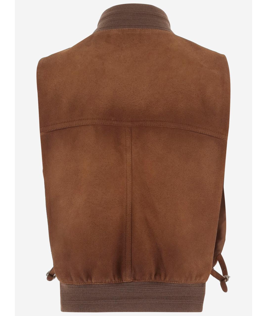 MIU MIU Коричневый замшевый жилет, фото 2