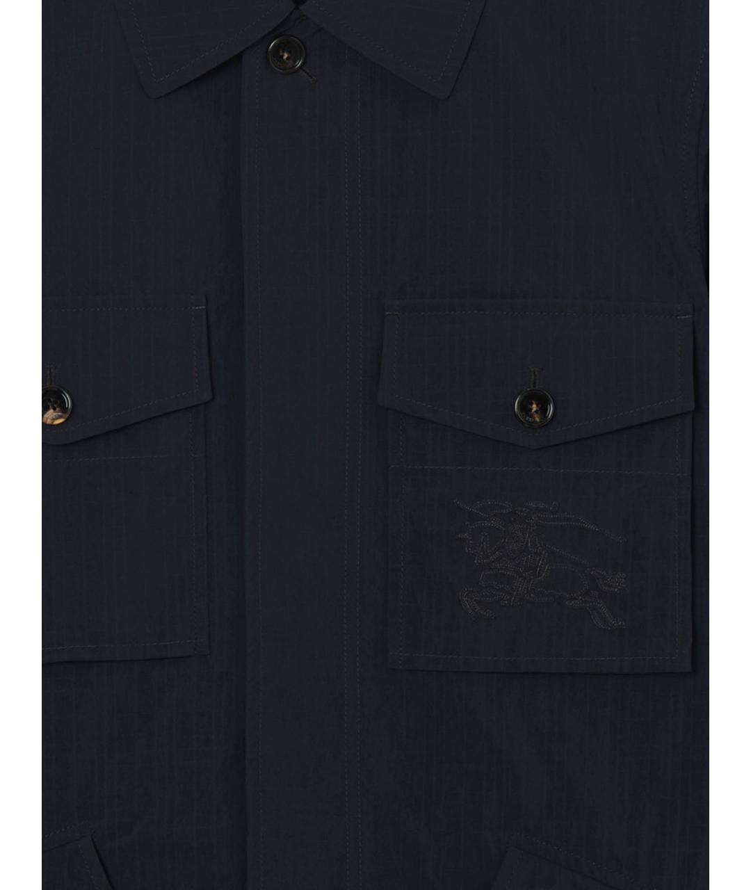 BURBERRY Темно-синяя полиамидовая куртка, фото 3