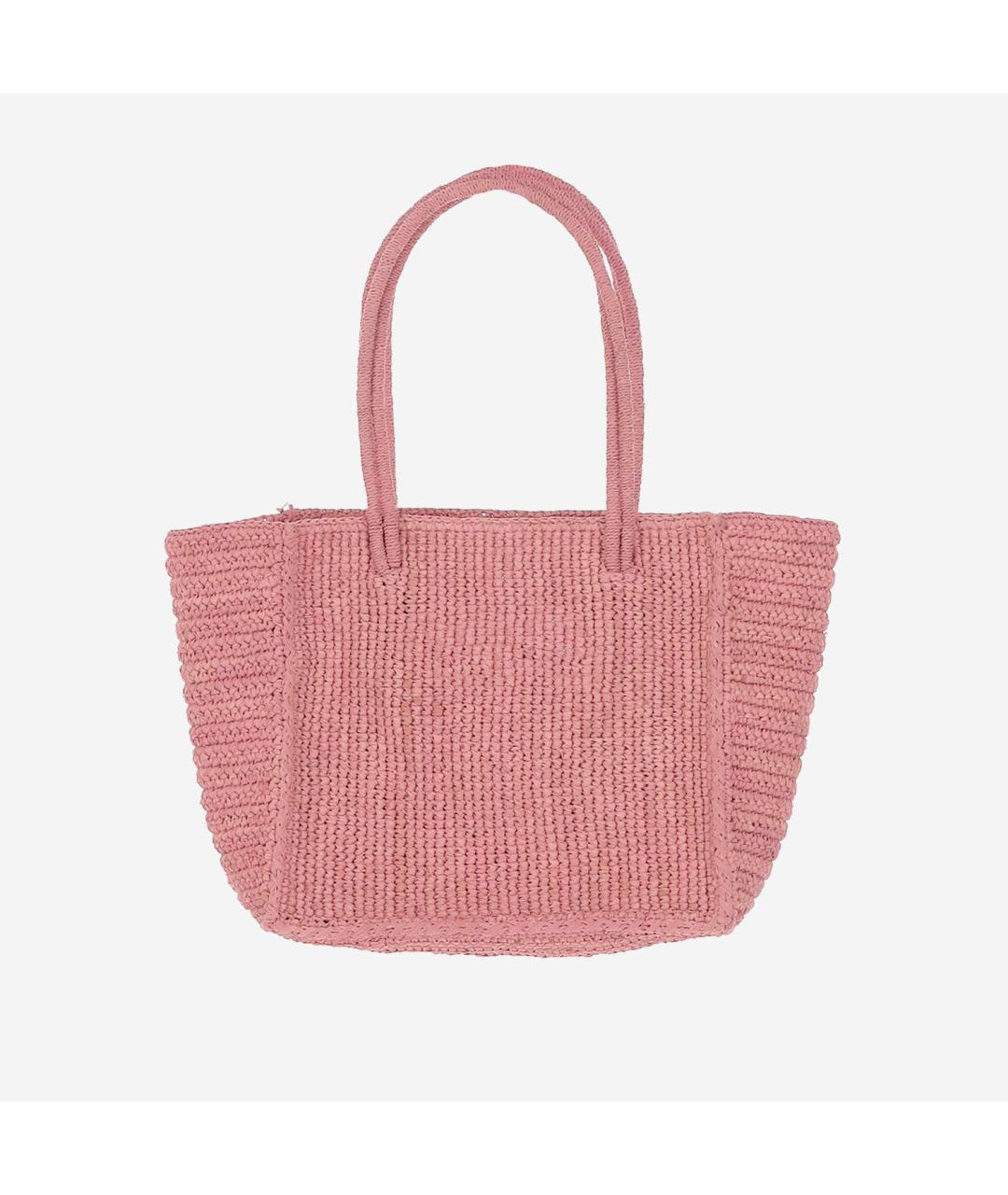 MC2 SAINT BARTH Розовая пелетеная сумка тоут, фото 3