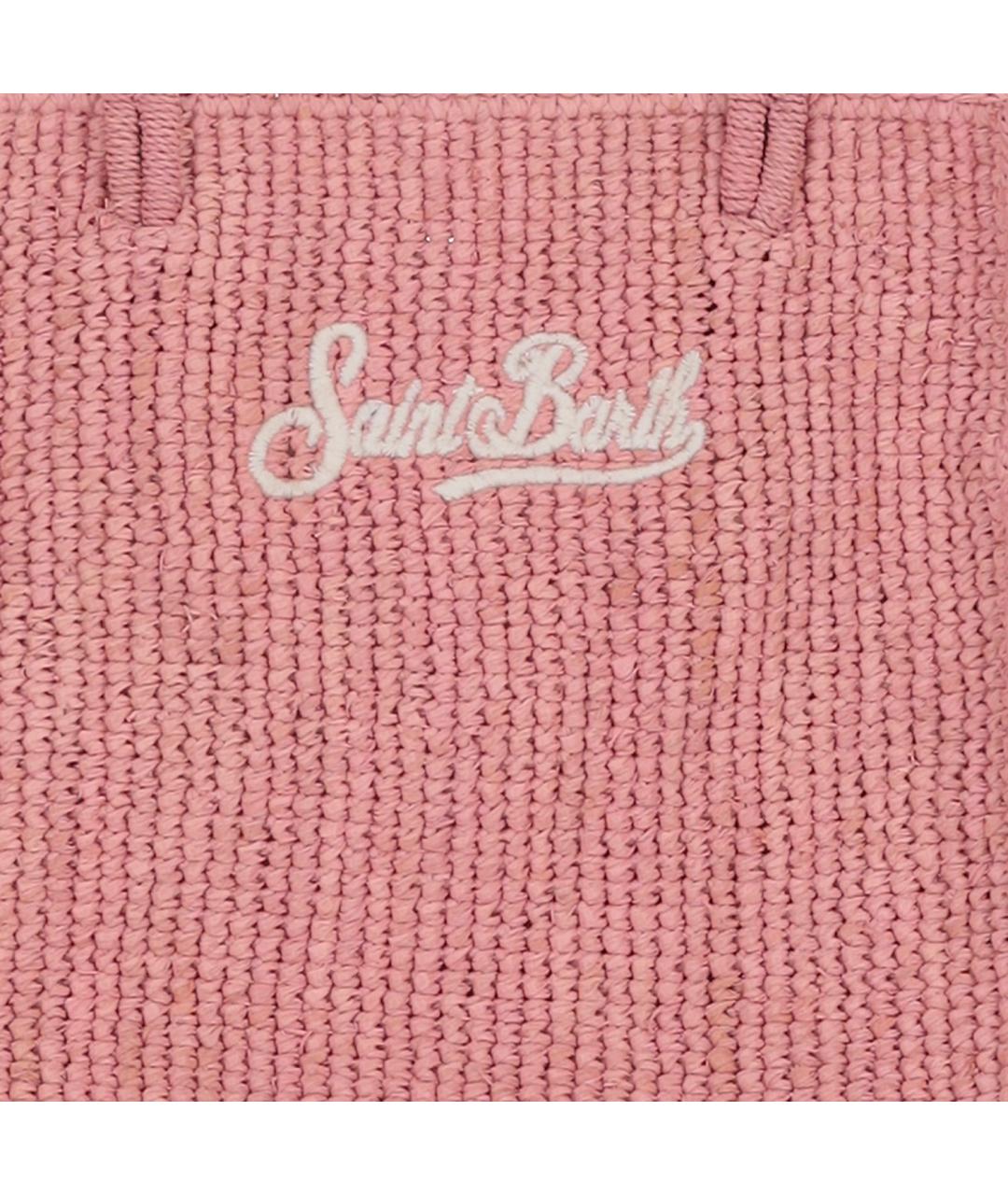 MC2 SAINT BARTH Розовая пелетеная сумка тоут, фото 4