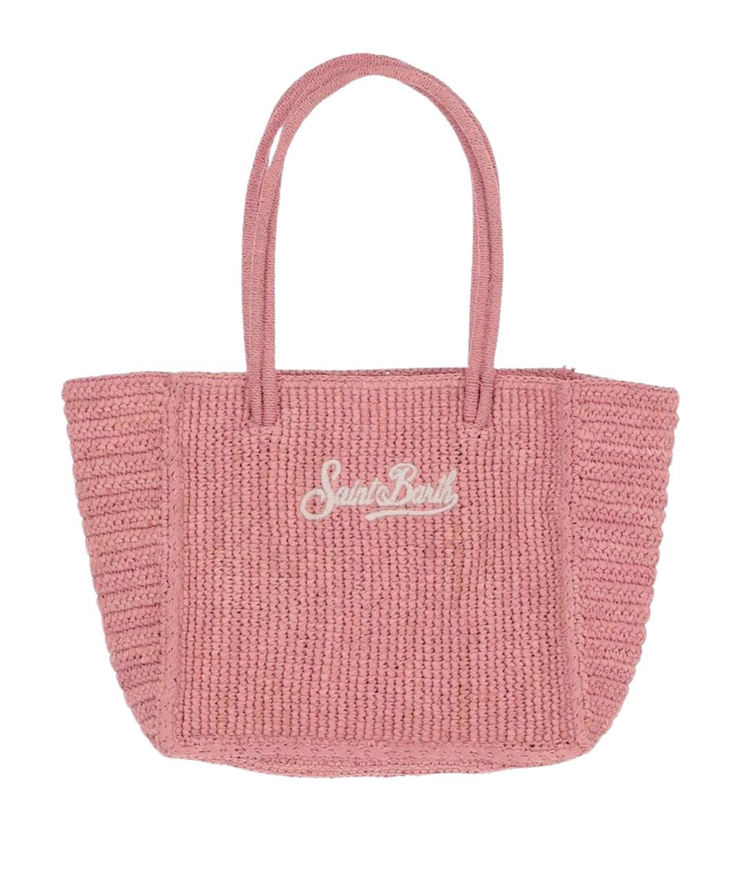 MC2 SAINT BARTH Розовая пелетеная сумка тоут, фото 1