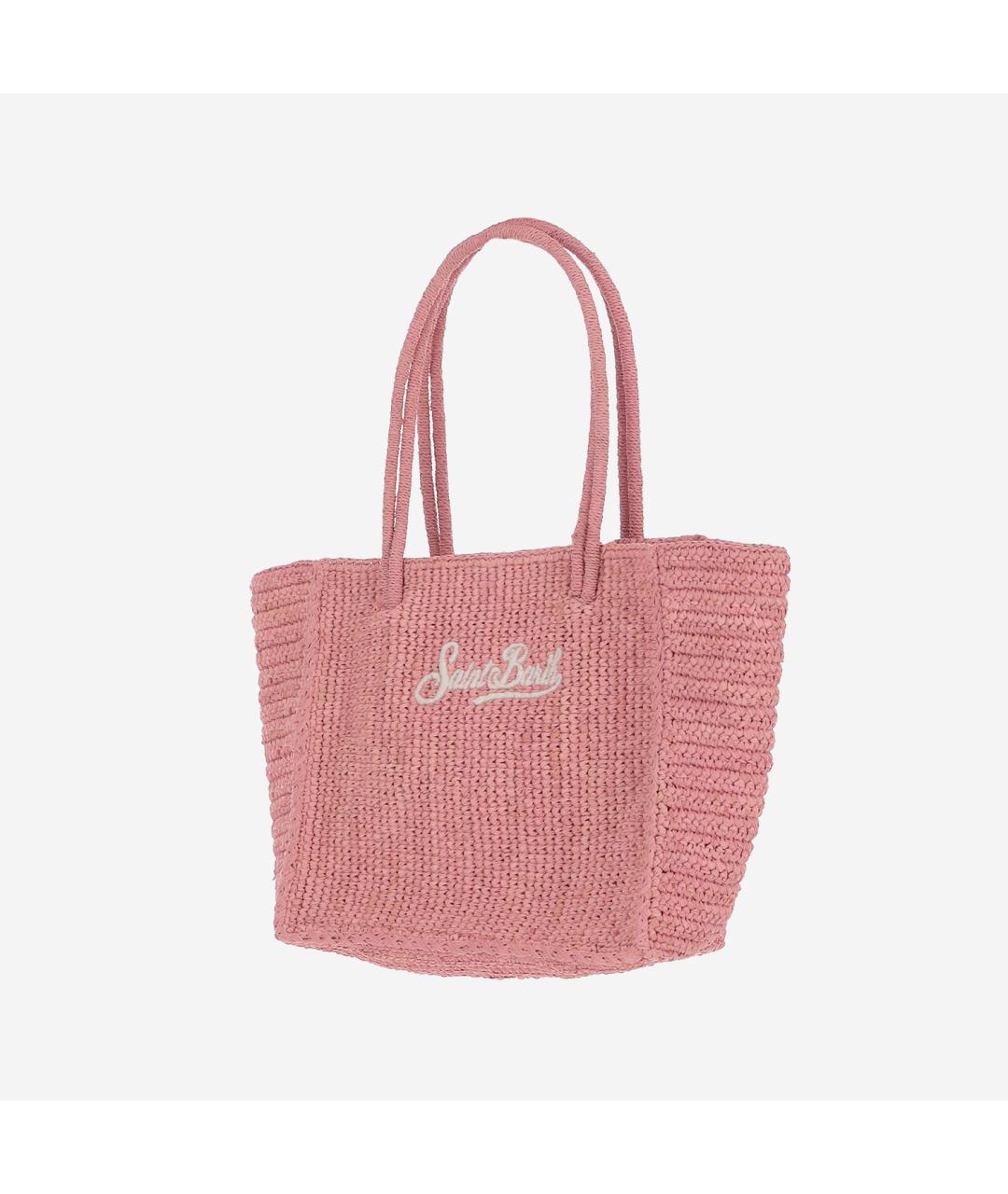 MC2 SAINT BARTH Розовая пелетеная сумка тоут, фото 2