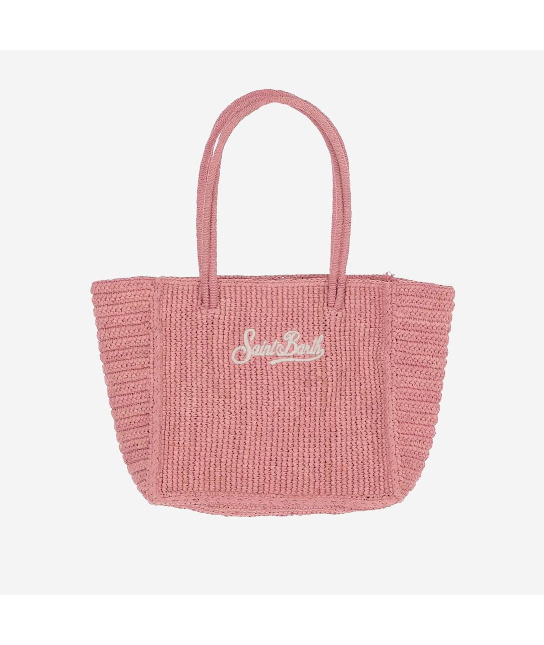 MC2 SAINT BARTH Розовая пелетеная сумка тоут, фото 5