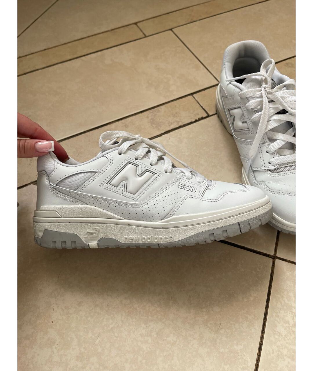 NEW BALANCE Белые кожаные кроссовки, фото 4