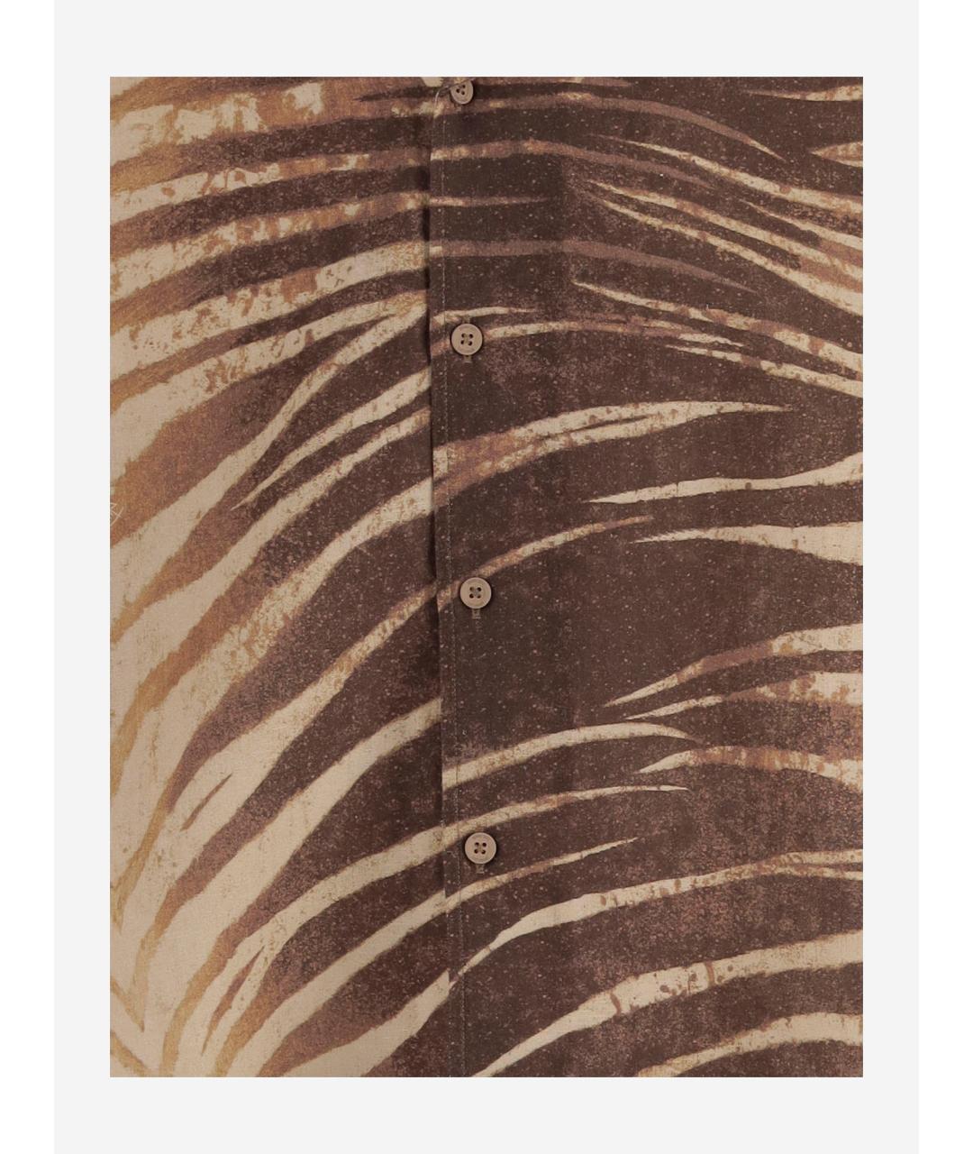 JUST CAVALLI Коричневая хлопковая кэжуал рубашка, фото 3
