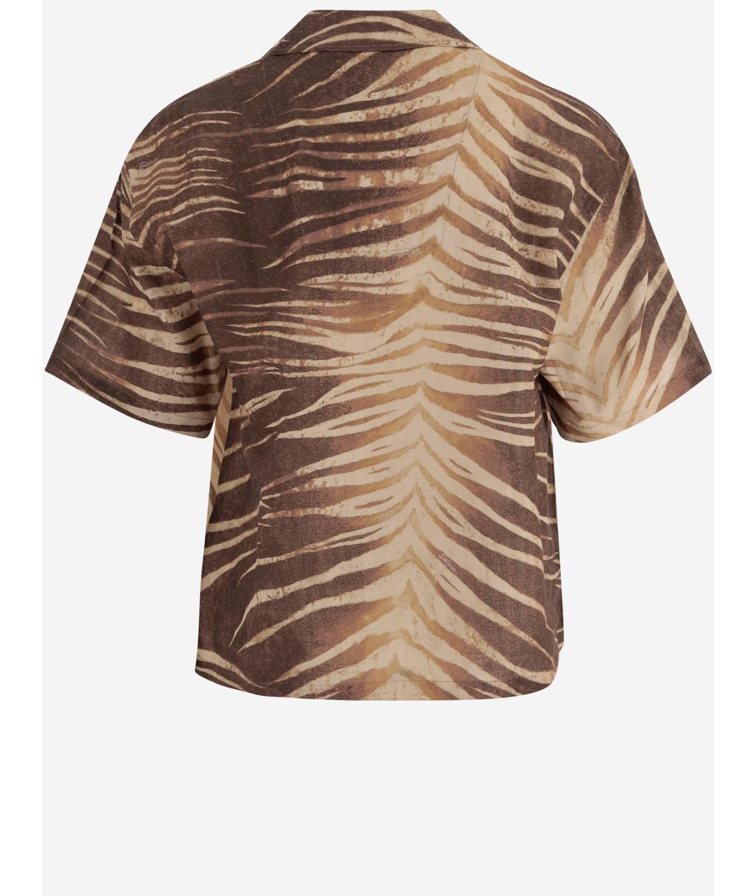 JUST CAVALLI Коричневая хлопковая кэжуал рубашка, фото 2