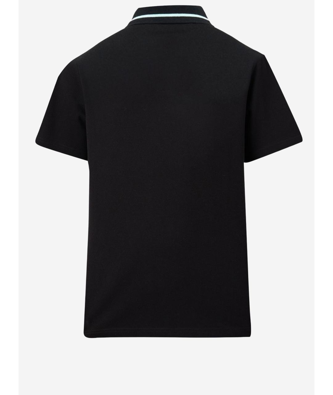 JUST CAVALLI Черное хлопковое поло с коротким рукавом, фото 2