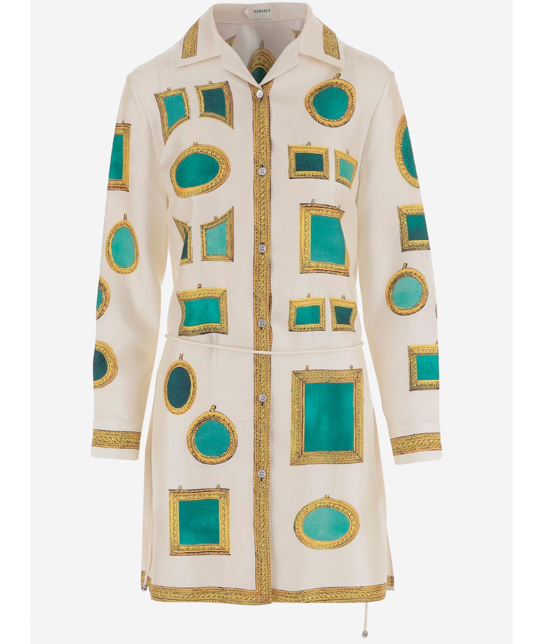 VERSACE Мульти шелковое повседневное платье, фото 1