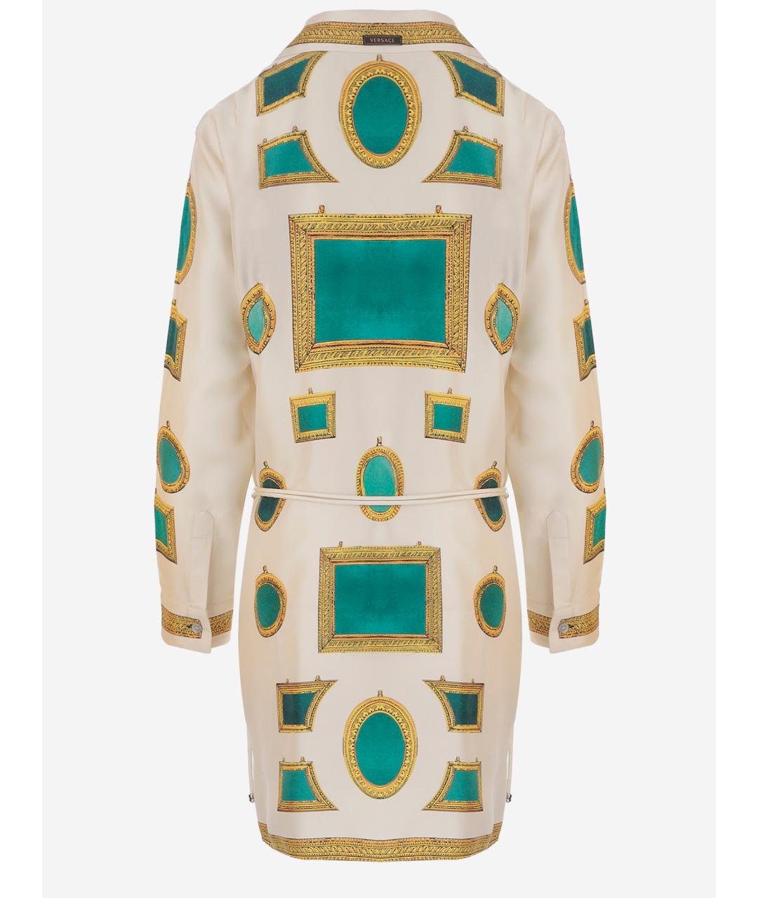 VERSACE Мульти шелковое повседневное платье, фото 2
