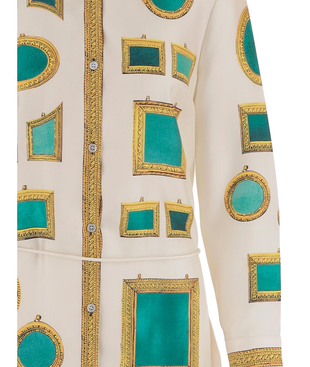 VERSACE Мульти шелковое повседневное платье, фото 3