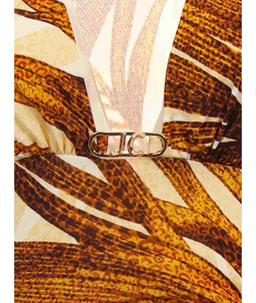 JUST CAVALLI Коричневое вискозное коктейльное платье, фото 3