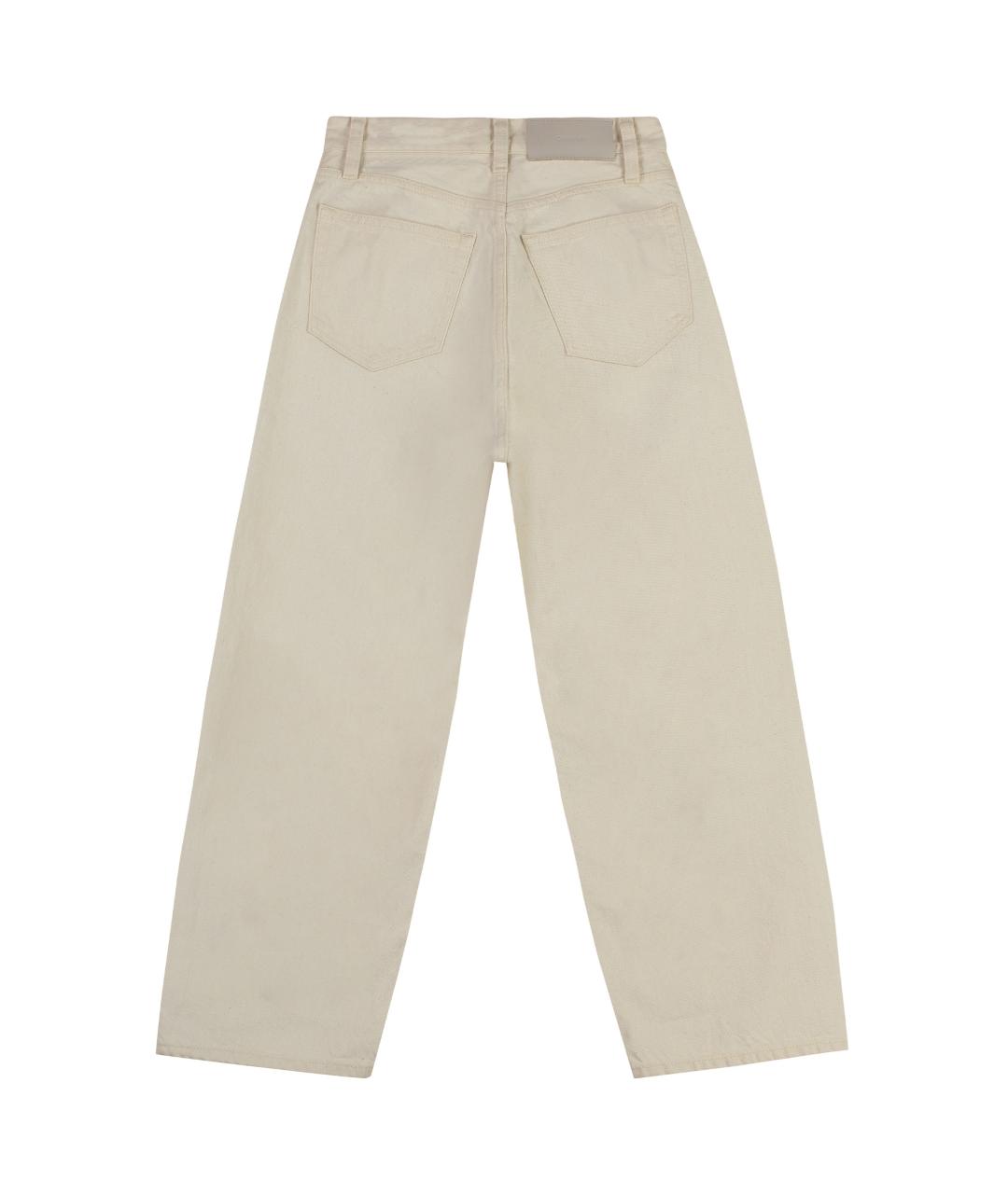 CALVIN KLEIN Бежевые хлопковые джинсы клеш, фото 2