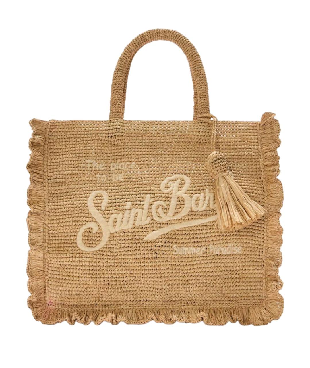 MC2 SAINT BARTH Бежевая пелетеная сумка тоут, фото 1