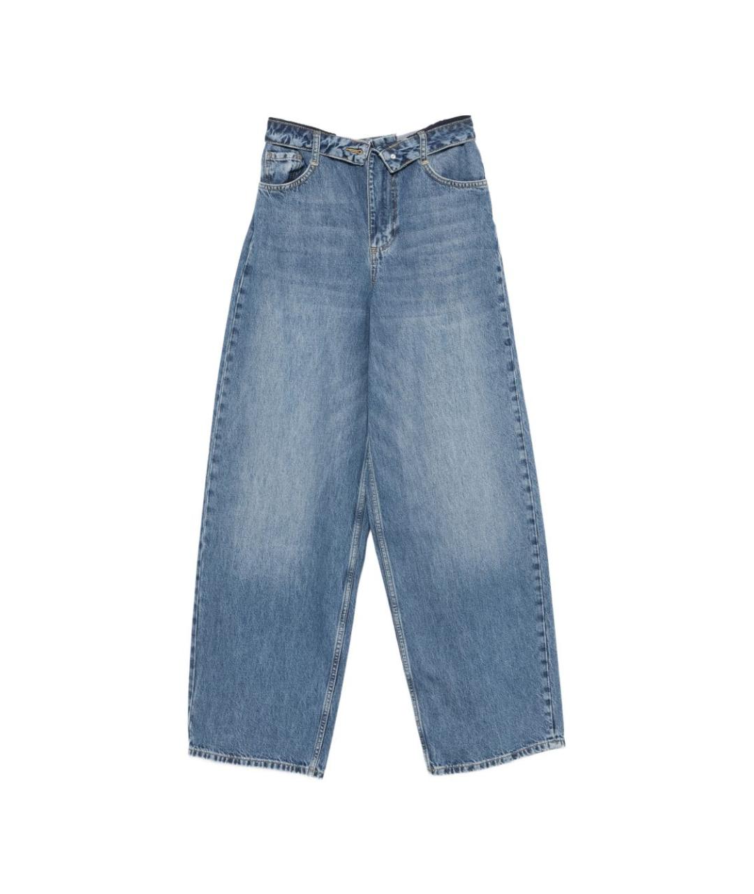 LIU JO Синие хлопковые прямые джинсы, фото 1