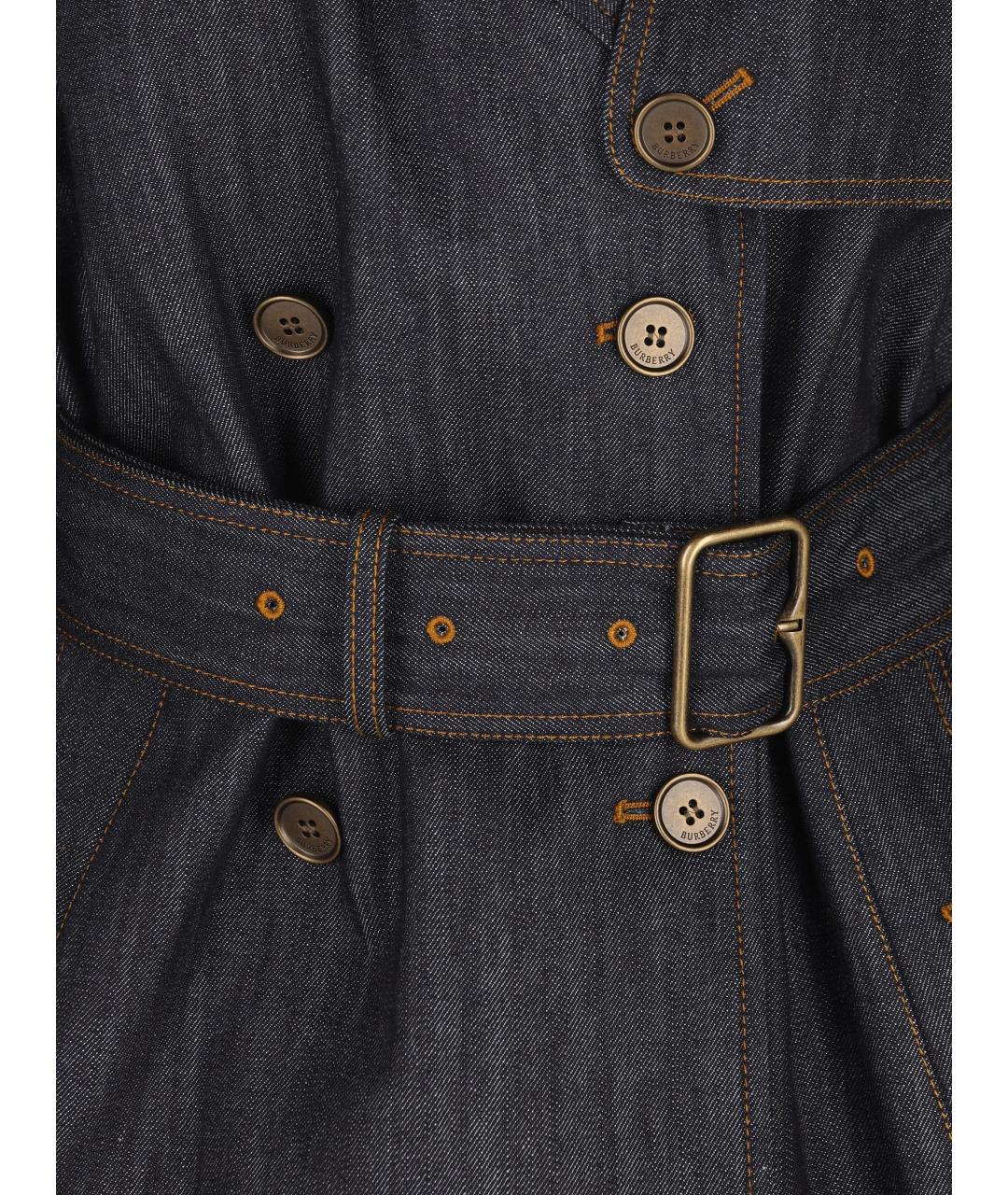BURBERRY Темно-синий хлопковый тренч/плащ, фото 4
