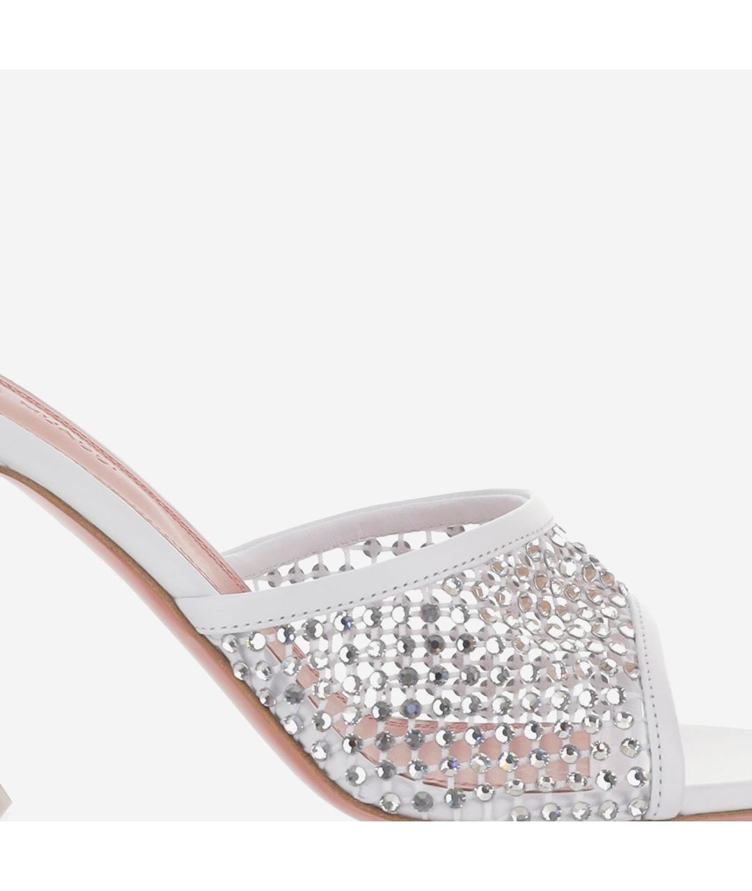 Amina Muaddi Белые мюли, фото 4